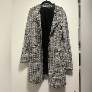 Laundry By Shelli Segal Black and White Tweed Blazer